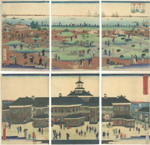 Hiroshige III / Toto Tsukiji Hotel / The Garden of Toto Tsukiji Hotel [東都築地ホテル館之図／東都築地ホテル館 庭前の図]