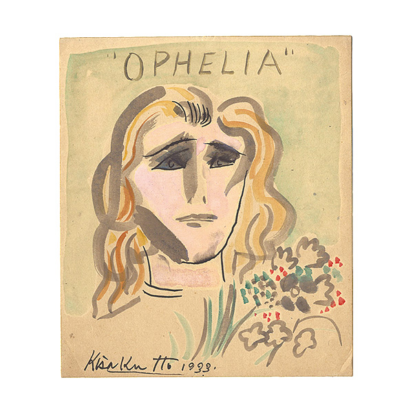 伊藤熹朔「自筆画小色紙　OPHELIA」