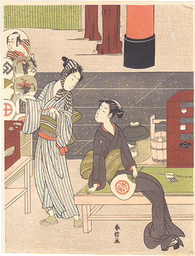 Harunobu “Osen from Kasamori and a Fan Peddler【Reproduction】”