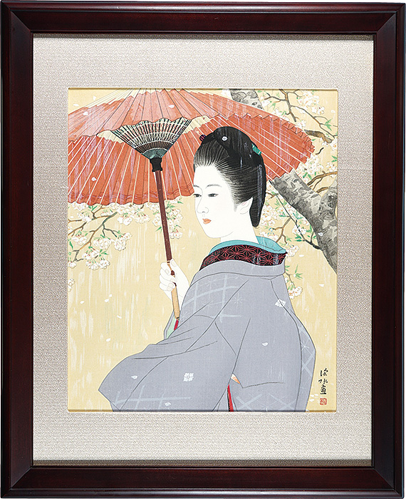 伊東深水「春雨」