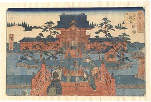 Hiroshige I / Famous Places in Edo / The Precincts of the Tenmangu Shrine at Kameido [江戸名所　亀戸天満宮境内]