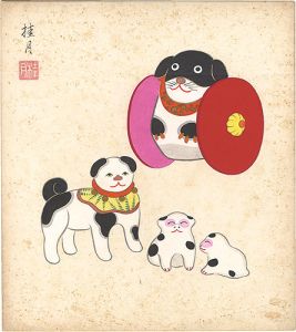 Shimizu Keigetsu / Shikishi Paper Board: Dolls