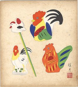 Shimizu Keigetsu / Shikishi Paper Board: Dolls