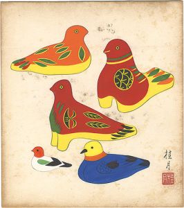Shimizu Keigetsu / Shikishi Paper Board: Dolls