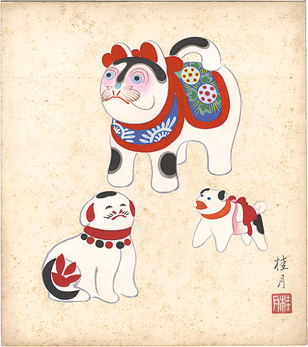 Shimizu Keigetsu “Shikishi Paper Board: Dolls”