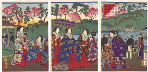 Hiroshige III / Famous Places in Tokyo / The Garden of Yasukuni Shrine at the Top of Kudanzaka Slope [東京名所　九段阪上靖国神社庭中之景]