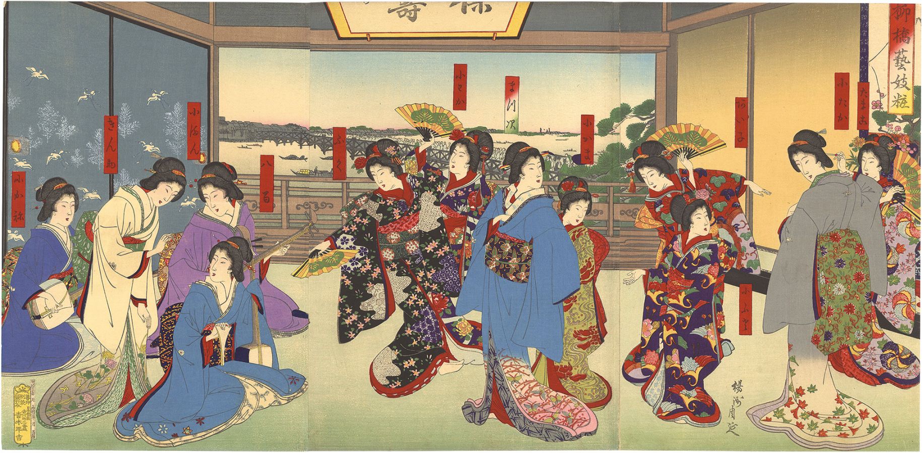 Chikanobu “Fashionable Geisha in Yanagibashi”