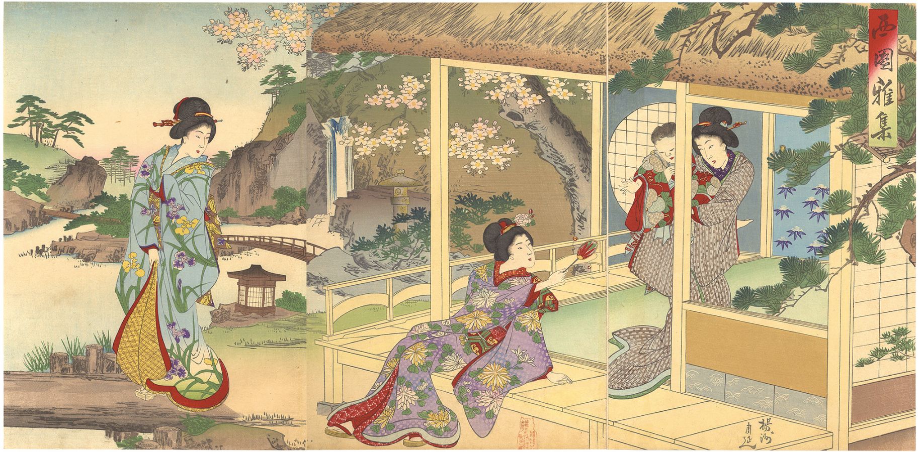 Chikanobu “Elegant Gathering in the Western Garden”