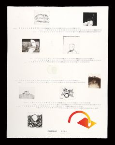 Nomiyama Gyoji, Kiyotsuka Noriko, Tamura Fumio, Komai Tetsuro, Oyamatsu Takashi, Ono Tadashige, Fukuoka Yasuhiko, Fukuzawa Ichiro, Nakabayashi Churyo, Hara Takeshi / Tokyo University of the Arts original prints calender 1973