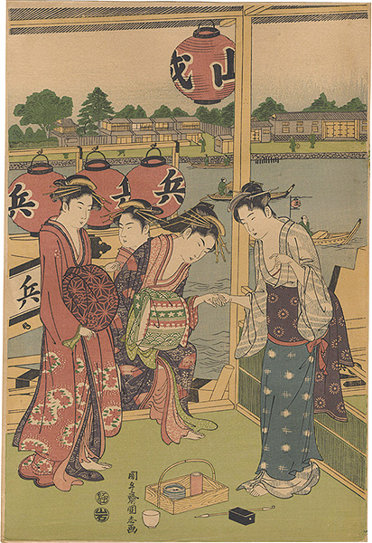 Angyusai  Enshi “Enjoying the Evening Cool on the Banks of the Sumida River 【Reproduction】”