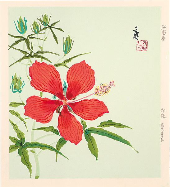 Tokuriki Tomikichiro “Scarlet rose mallows (tentative title)”