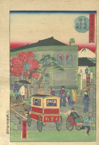 Hiroshige III / Famous Places in Tokyo / Brick and Stone Buildings in Kyobashi [東京府下名所尽　京橋従煉瓦石之図]