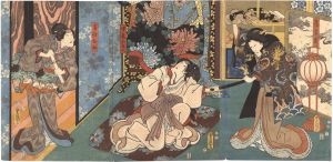 Toyokuni III / Kabuki Play: Hana to Mimasu Yayoi no Hatsuyaku [花覣宿初役]
