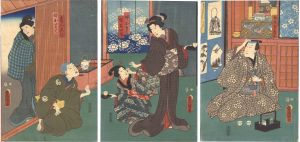 Toyokuni III / Kabuki Play : Tsutamomiji Utsunoyatouge [蔦紅葉宇都谷峠]