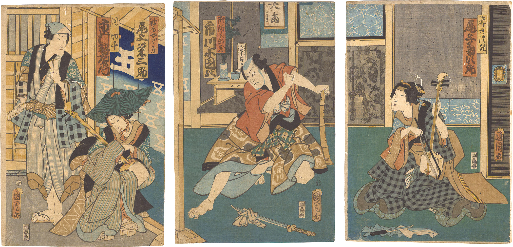 Kunichika “Kabuki Play: Soga Moyo Tateshi no Goshozome”
