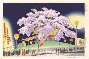 Tokuriki Tomikichiro / Cherry Blossoms at Night, Gion