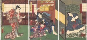 Toyokuni III / Kabuki Play: Ami Moyo Toro no Kiku Kiri [網模様燈篭菊桐]