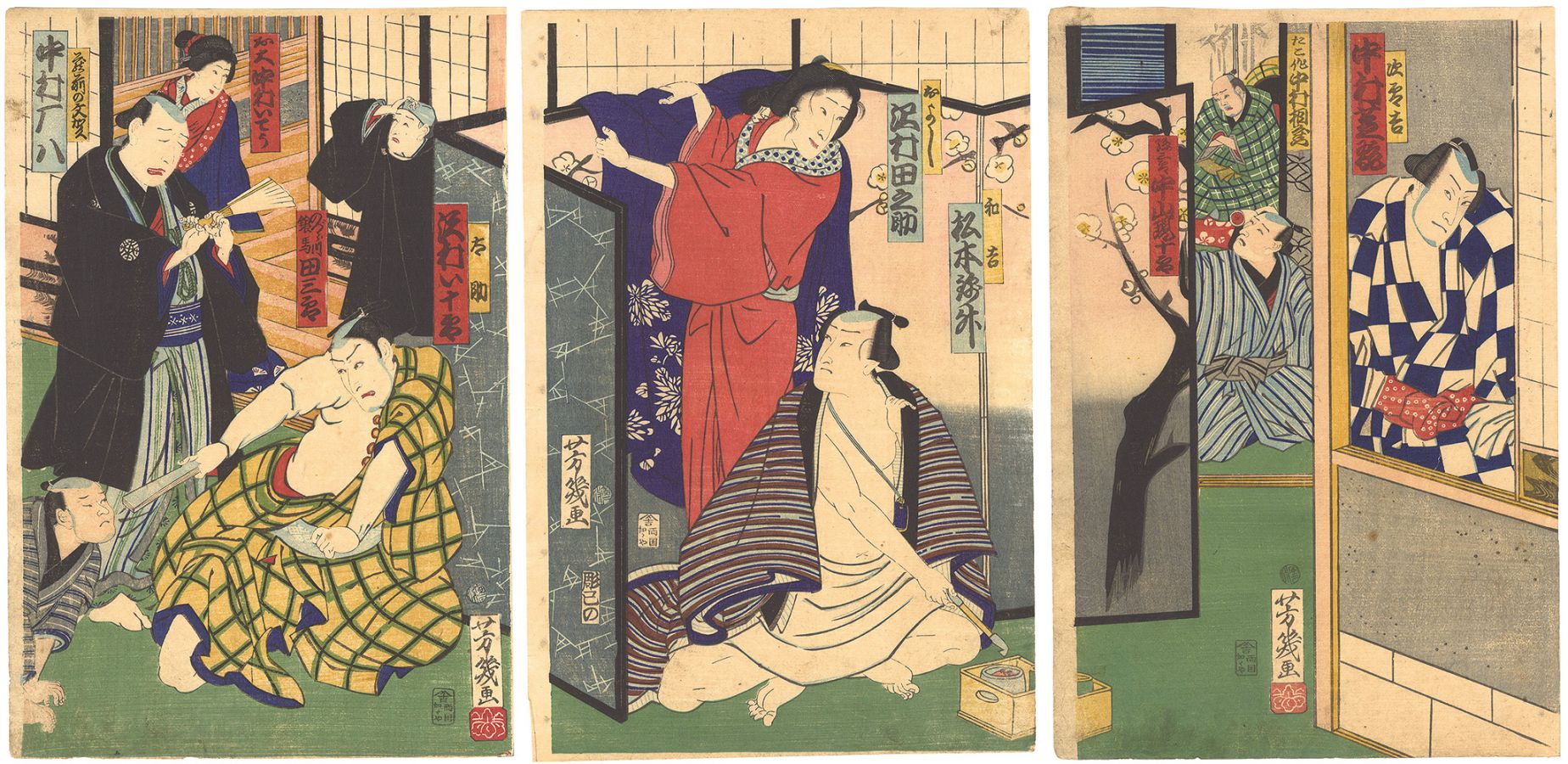 Yoshiiku “Kabuki Play: Uwabami Oyoshi Uwasa no Adauchi”
