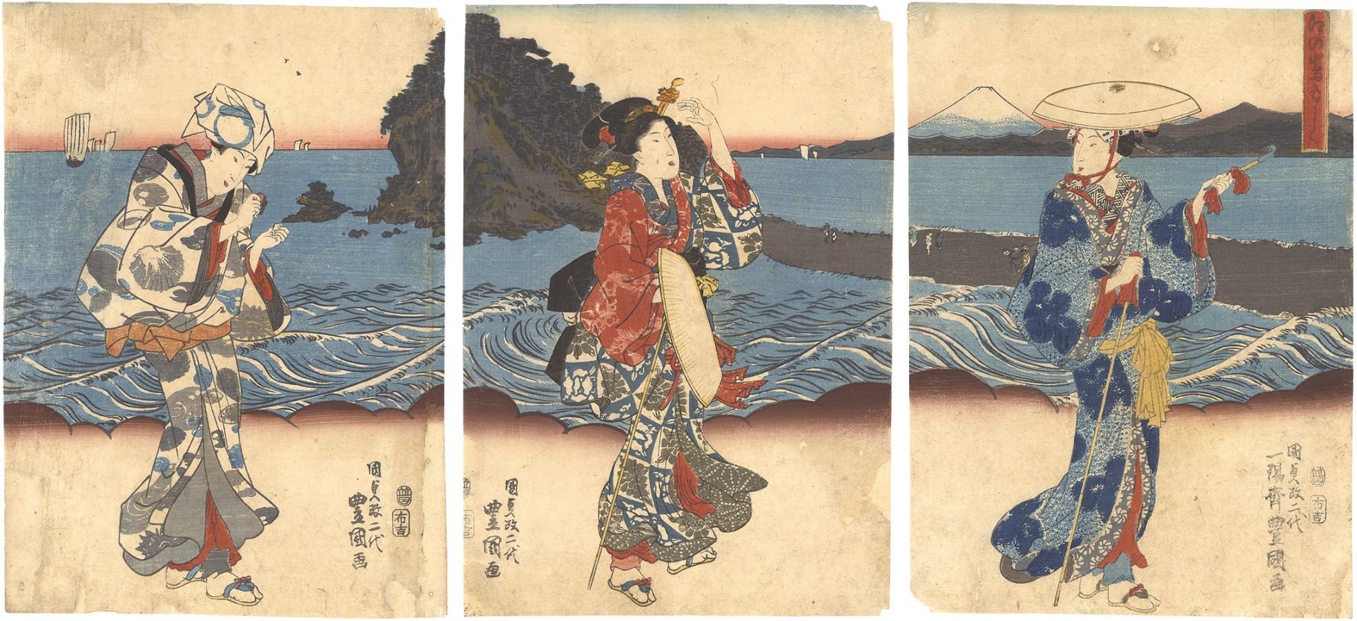 Toyokuni III “Pilgrimage to Enoshima”