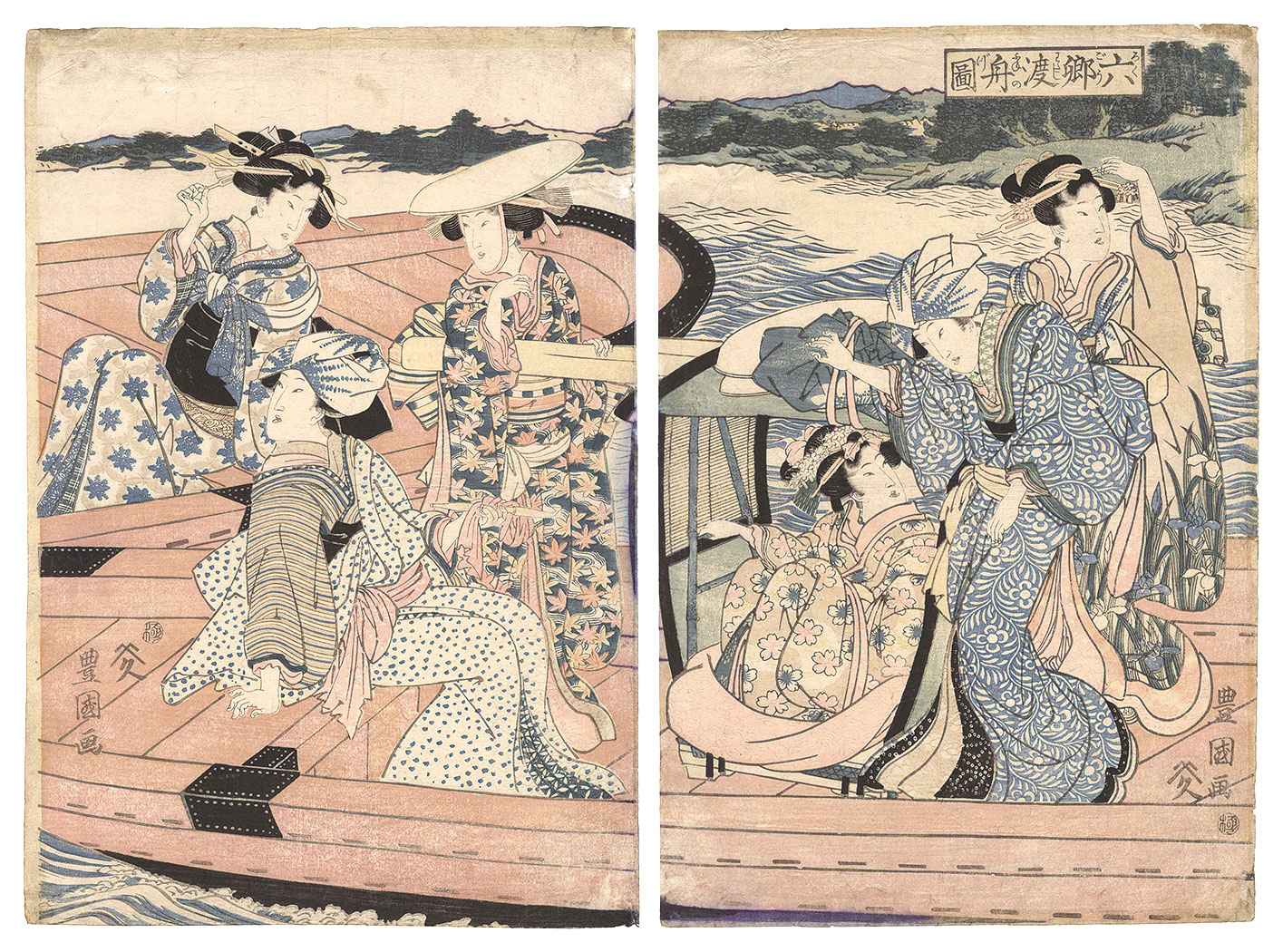 Toyokuni III “The Rokugo Ferry”
