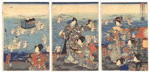 Yoshiiku / Mitsuuji's Excursion to the Oi River [光氏大井川遊覧の図]