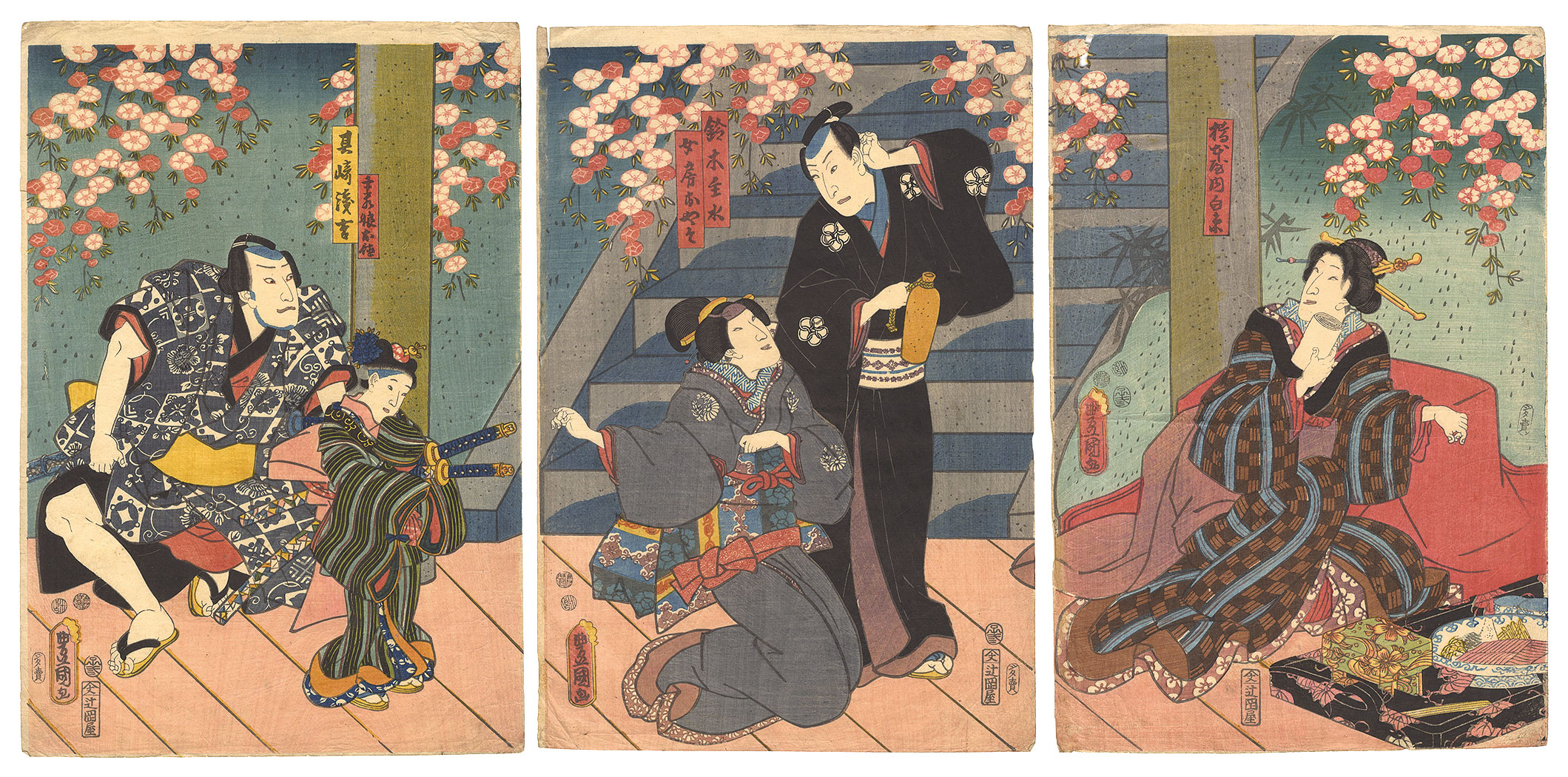 Toyokuni III “Kabuki Play: Sumidagawa Tsui no Kagamon”