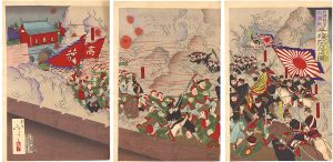 日清陸軍大激戦 平壌陥落之図