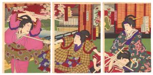 Kunimasa IV / Kabuki Play: Kagami-yama Butai no Goshozome [鏡山舞台御所染]