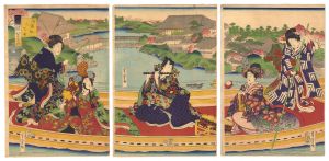 Yoshitora / The Shining Prince's Excursion / The Three Musical Instruments on Asazumabune [光君遊覧之内　浅妻船の三曲]