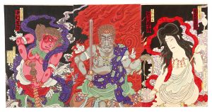 Chikanobu / Kabuki Play: Hashi-kuyo Bonji no Mongaku [橋供養梵字文覚]