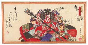 Kunichika / Kabuki Play: Konbyaku-ron Oriwake Hakata [黒白論織分博多]
