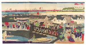 横浜吉田橋馬車道之図