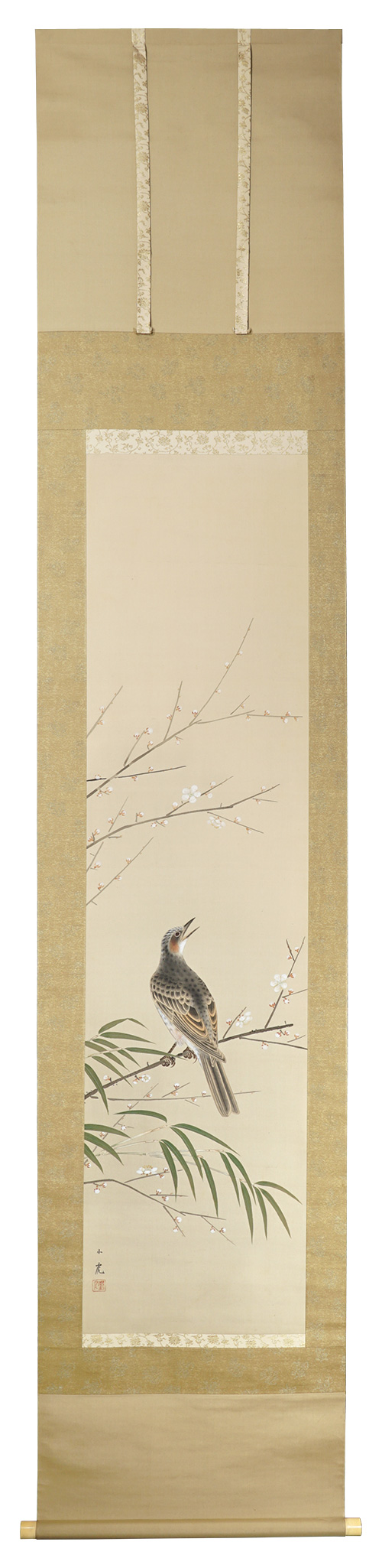 川崎小虎「梅に鵯」