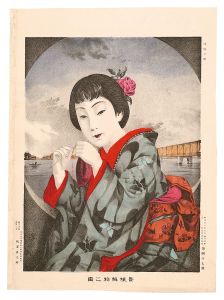 Kumazawa Kitaro / Lady Knitting [貴嬢編物之図]
