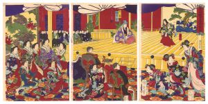 周延「青山仮皇居御能ノ図」