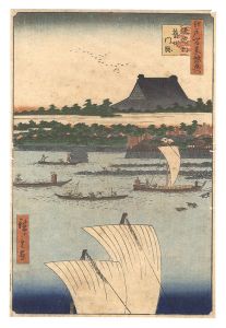 Hiroshige I / One Hudred Views of Edo for Entertainment / Teppozu and Tsukiji Hongan-ji Temple [江戸百景余興　鉄砲洲築地門跡]