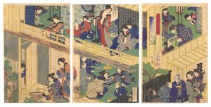 Yoshiiku / Annual Customs of the Present Day [時世粧年中行事内　酌婦天地人極製]