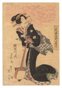 Eizan / Matches for the Flowers at Five Places / Cherry Blossoms at the Sumida River [花姿五ヶ所見立　隅田川のさくら]