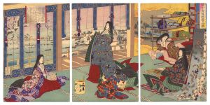 周延「禁中雪後和歌之図」
