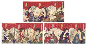 Kunichika / Underworld Heroes Compared to Pine, Bamboo and Plum [侠客白浪松竹梅見立競]