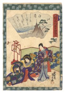 Kunisada II / Traces of Genji in Fifty-four Chapters / No. 12: Suma [俤源氏五十四帖　十二 須磨]