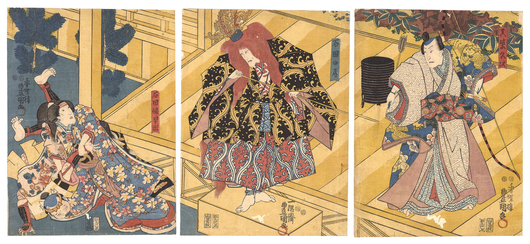 Toyokuni III “Kabuki Play: Hama no Masago Tsukinu Gohiiki”