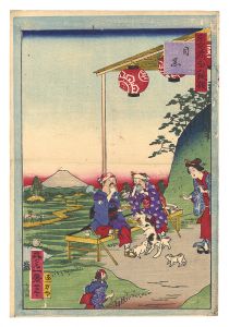 Ikkei / Thirty-six Amusing Views of Famous Places in Tokyo / Meguro [東京名所三十六戯撰　目黒]