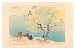 Kaburaki Kiyokata / Twelve Scenes of Canals / No. 2: Willow Well