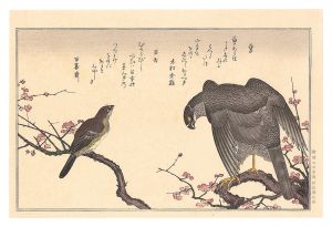 Utamaro / Myriad Birds: A Kyoka Competition / Falcon and Shrike 【Reproduction】 [百千鳥狂歌合　鷹 百舌【復刻版】]