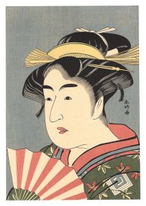 Shunko / Ichikawa Monnosuke II as Osome 【Reproduction】 [二世市川門之助のお染【復刻版】]