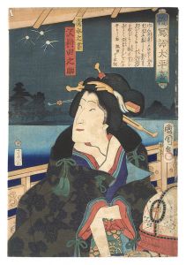 Kunichika / Fine Figures and Words, Great Peace and Happiness / Wife of Shimizu [優写語太平喜　清水之妻]