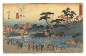 Hiroshige I / Famous Places in the Eastern Capital / Ezaki: Open Garden at Fukagawa Hachiman Shrine [東都名所　江崎 深川八幡山開の図]