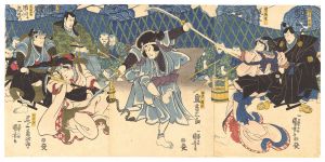 Kuniyoshi / Kabuki Play: Iwao no Hana Nami no Shiraishi [岩藤浪白石]