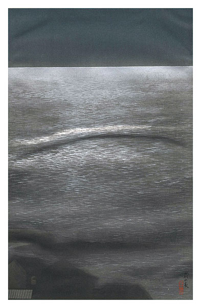 Kawatsura Yoshio (Negoro Raizan) “Night at Shinagawa”